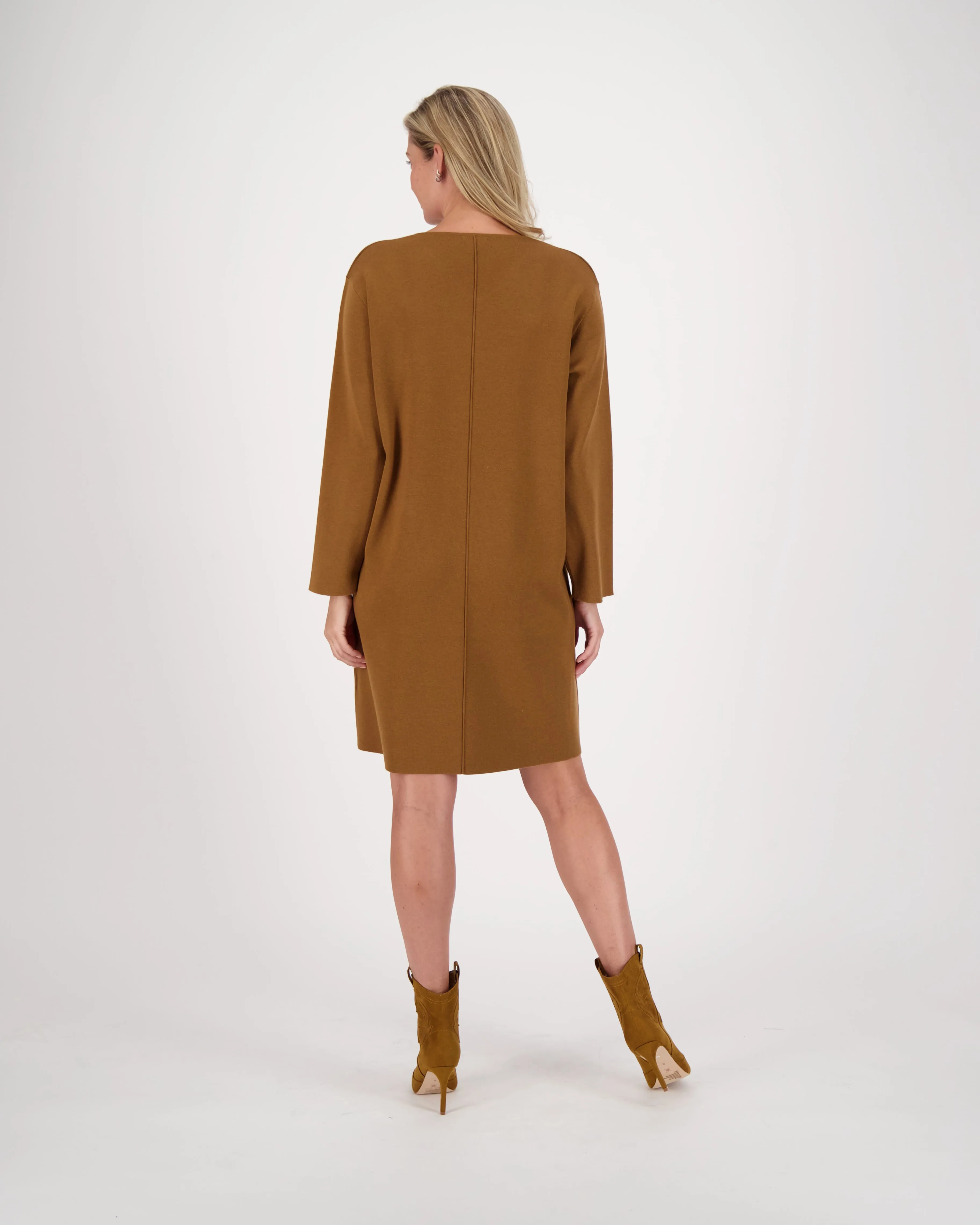 Knit Knee Length Shift Dress