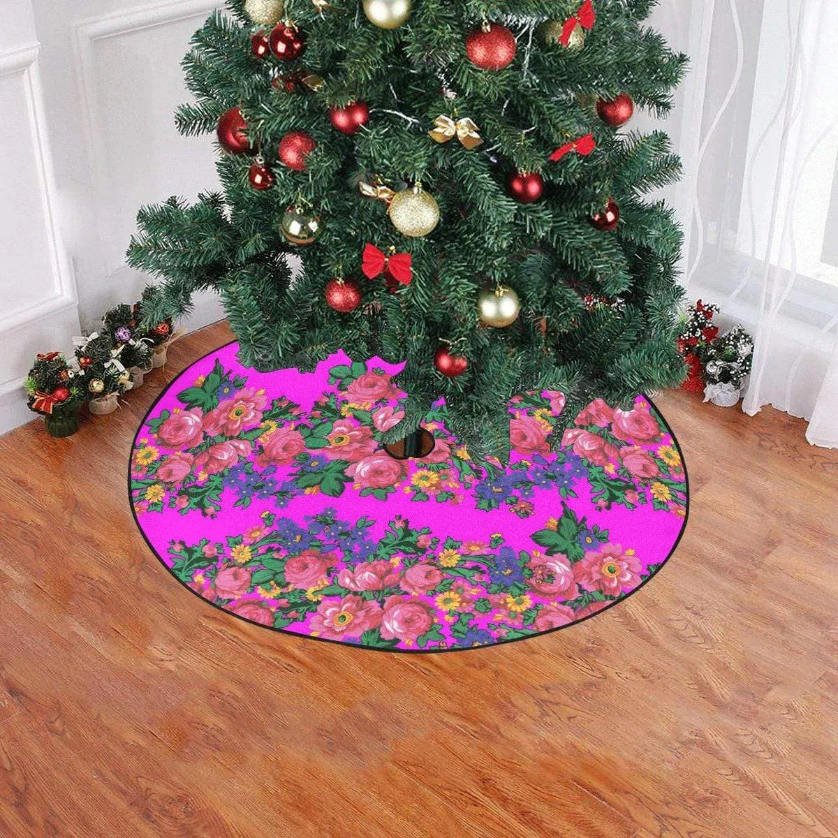 Kokum's Revenge Blush Christmas Tree Skirt 47" x 47"