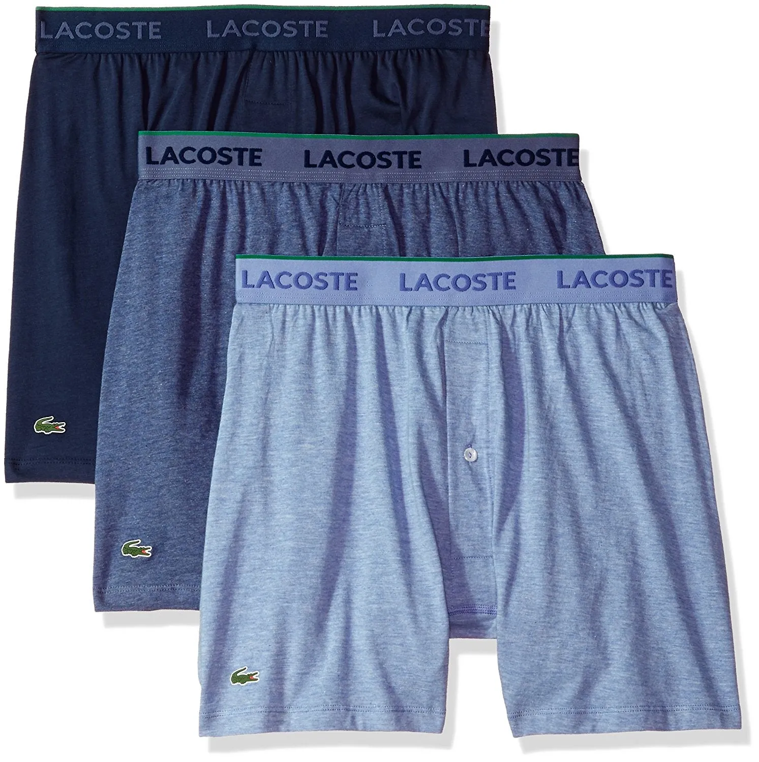 Lacoste Men's 3 Pack Supima Cotton Knit Boxer