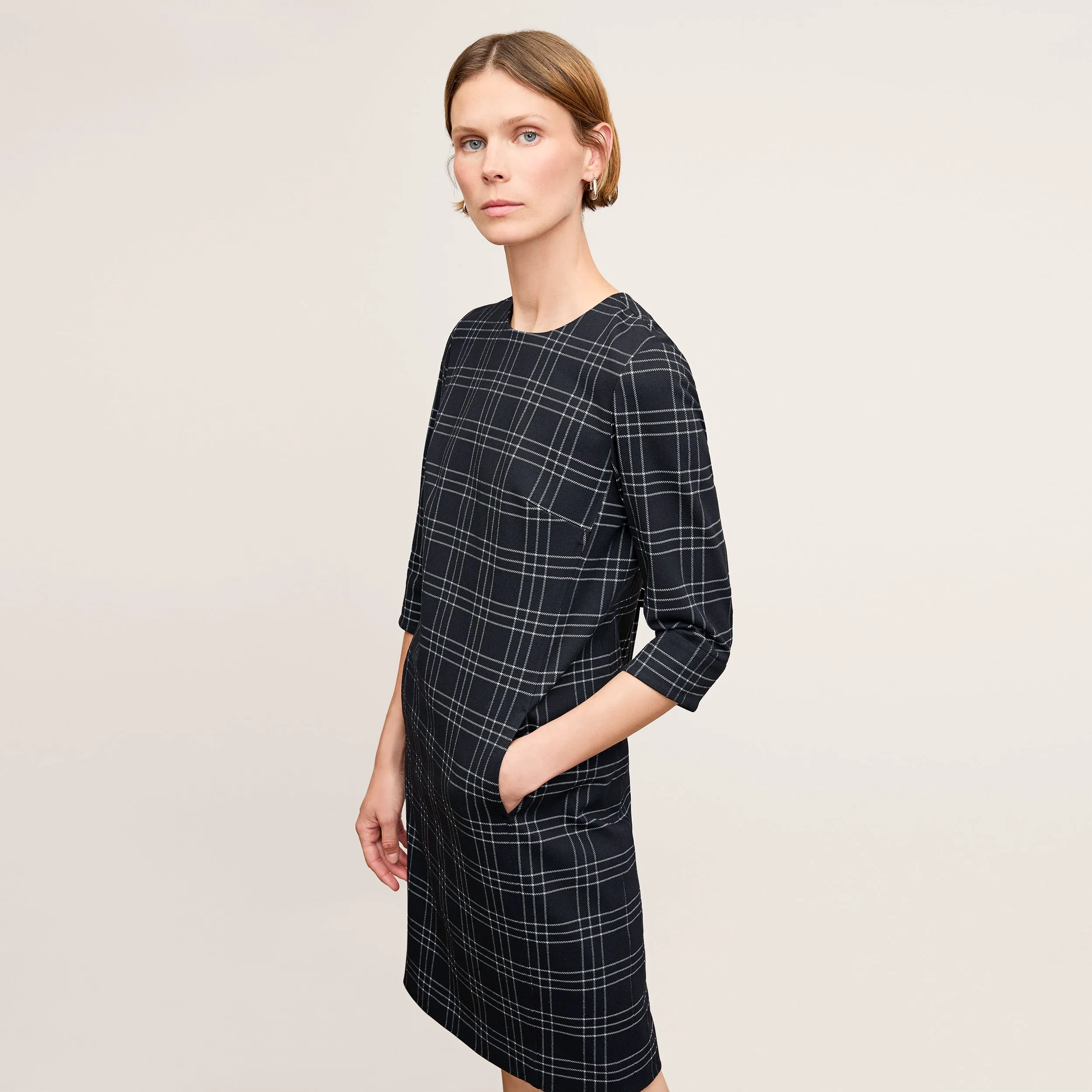 Lancia Dress - Knit Suiting :: Plaid