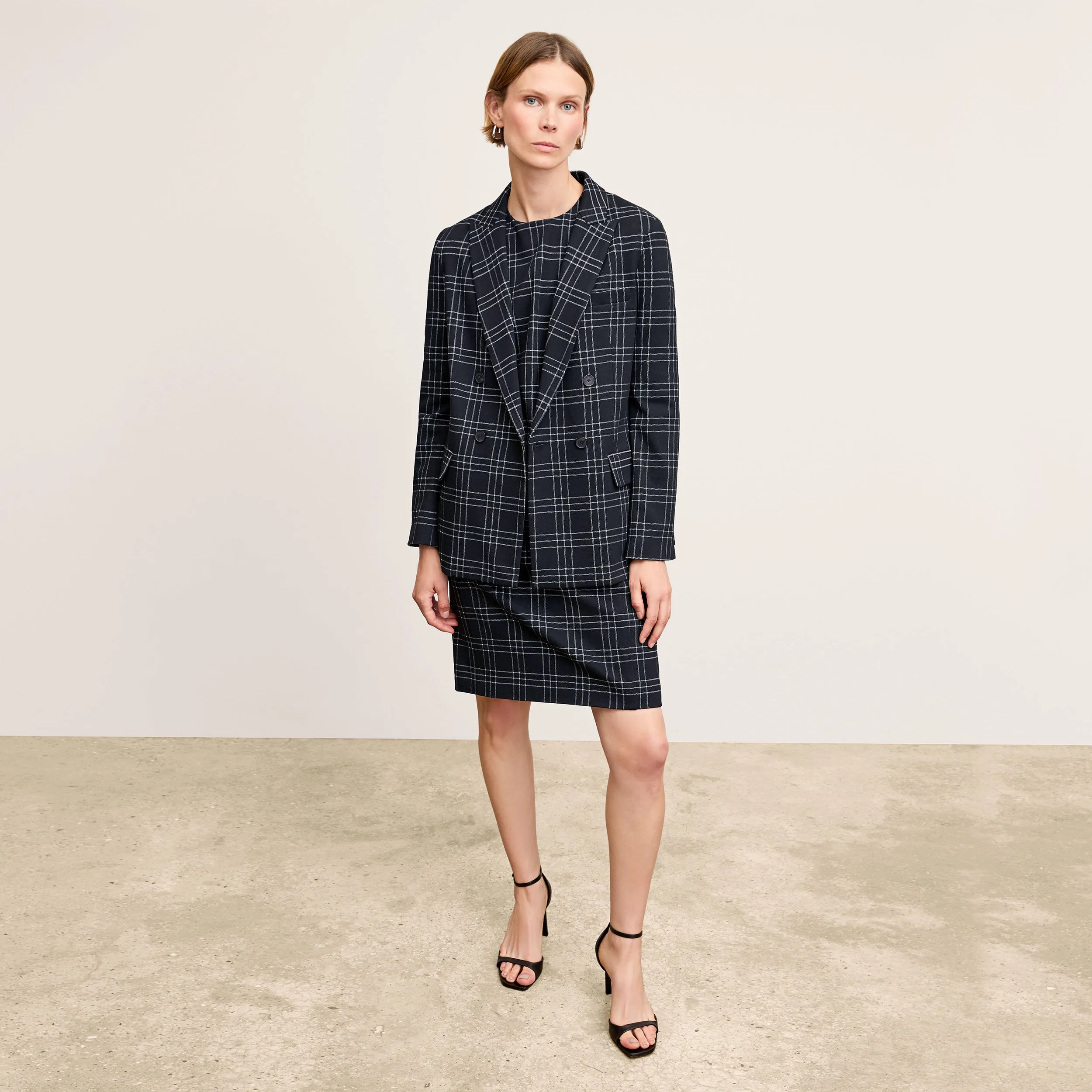 Lancia Dress - Knit Suiting :: Plaid