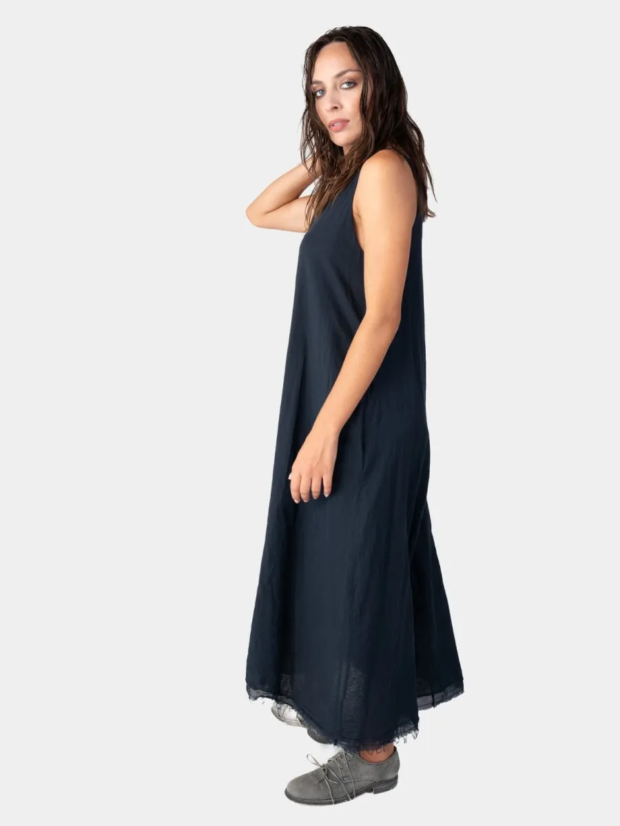 Layered V-Neck Organic Cotton Maxi Dress