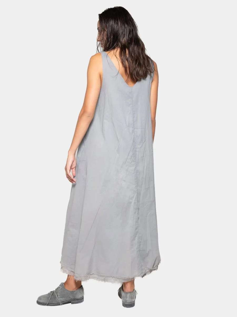 Layered V-Neck Organic Cotton Maxi Dress