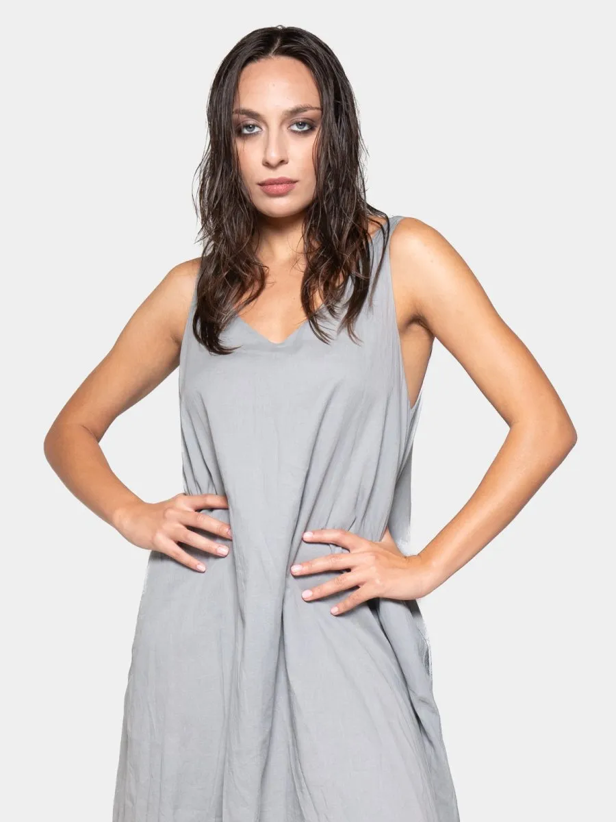 Layered V-Neck Organic Cotton Maxi Dress