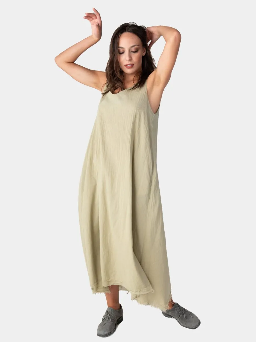 Layered V-Neck Organic Cotton Maxi Dress