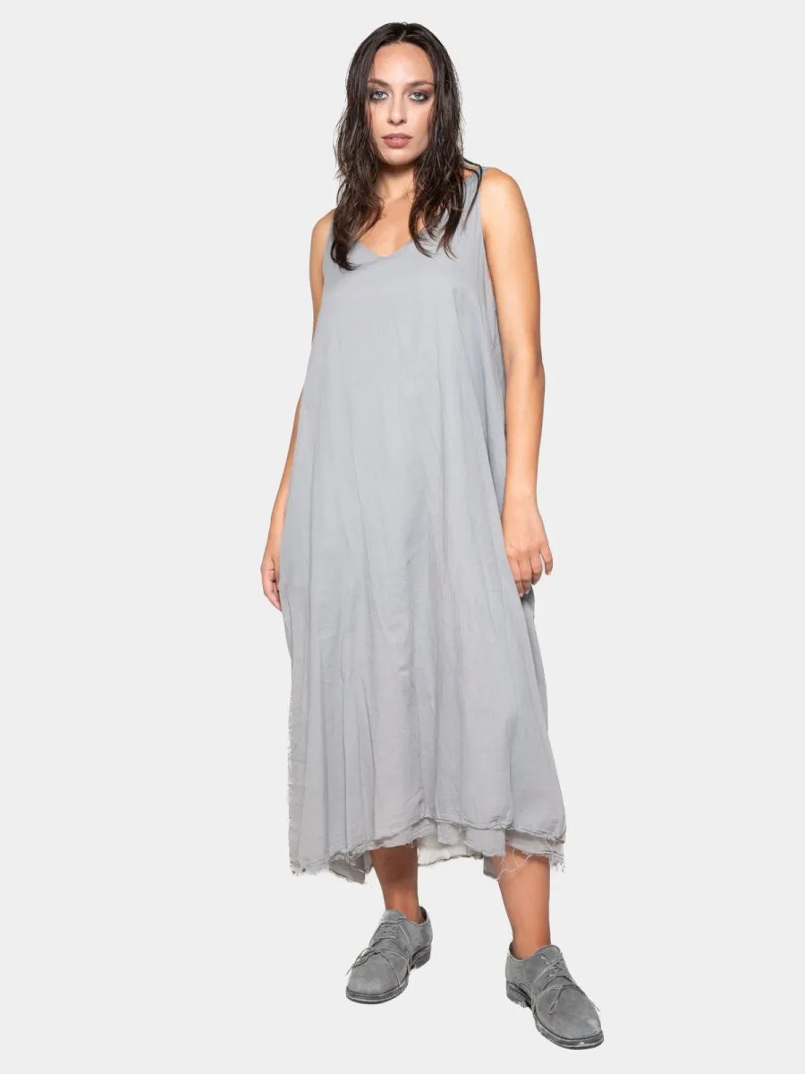 Layered V-Neck Organic Cotton Maxi Dress