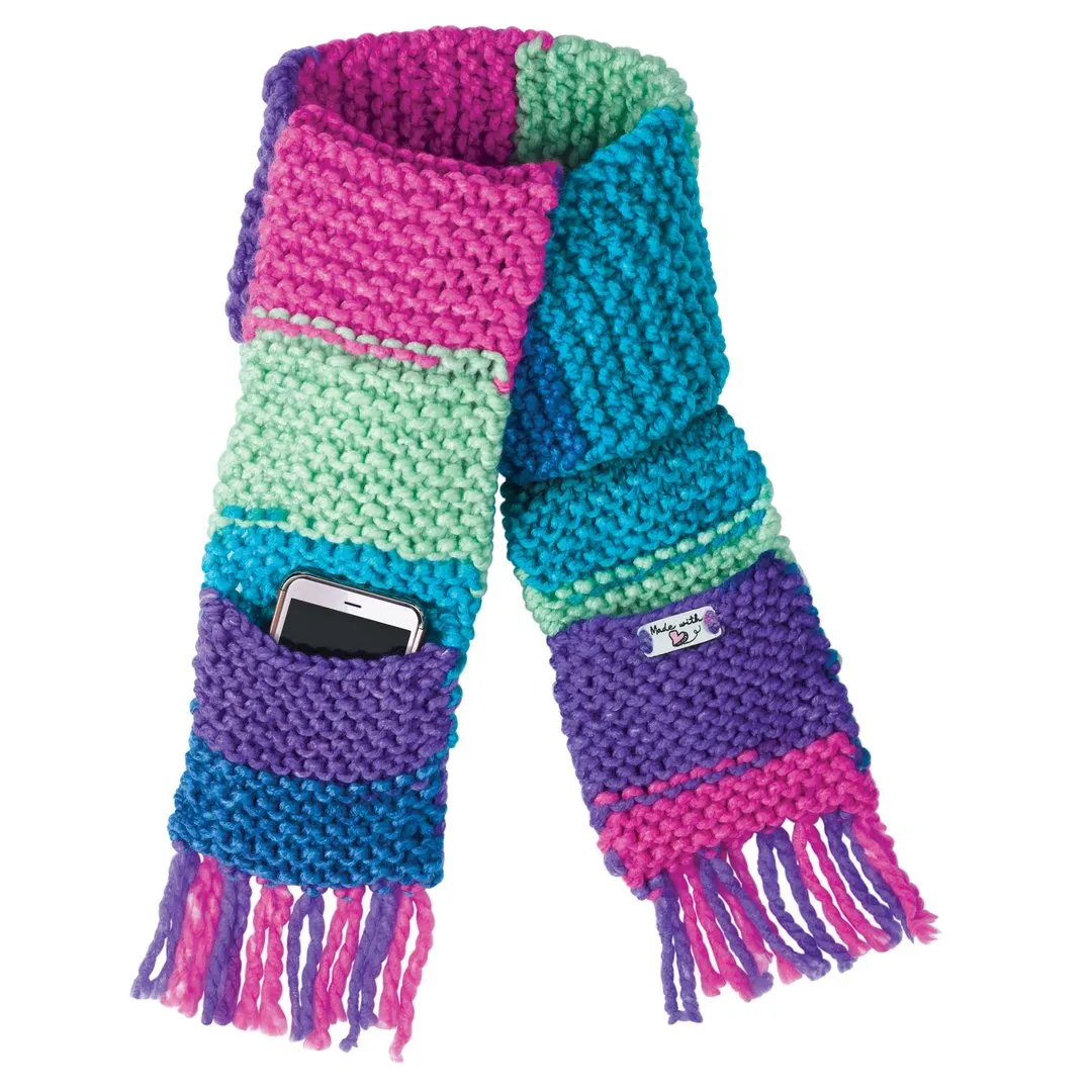 Learn to Knit Pocket Scarf