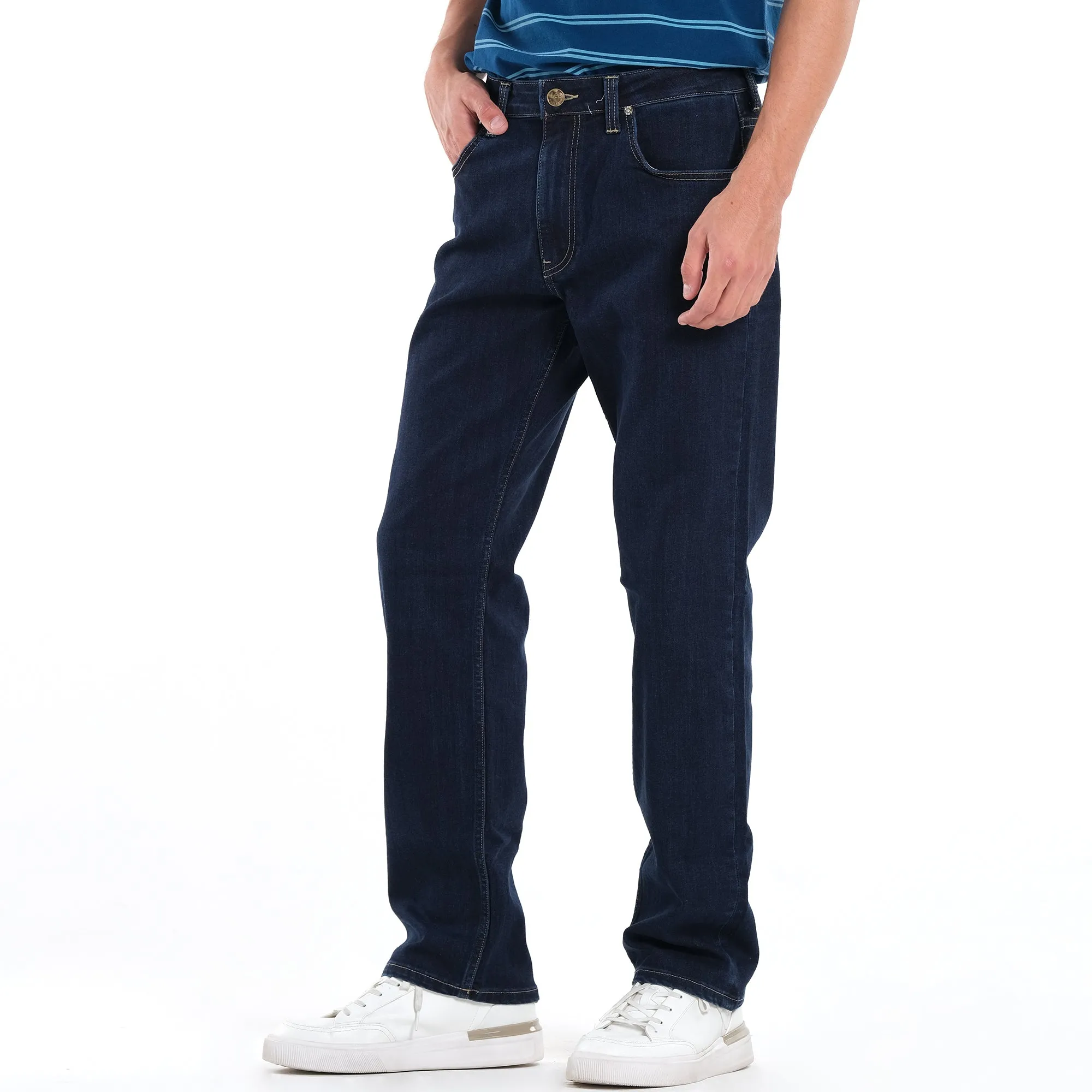 LEE DENIM JEANS FOR MEN - BROOKLYN STRAIGHT FIT IN DARK WASH