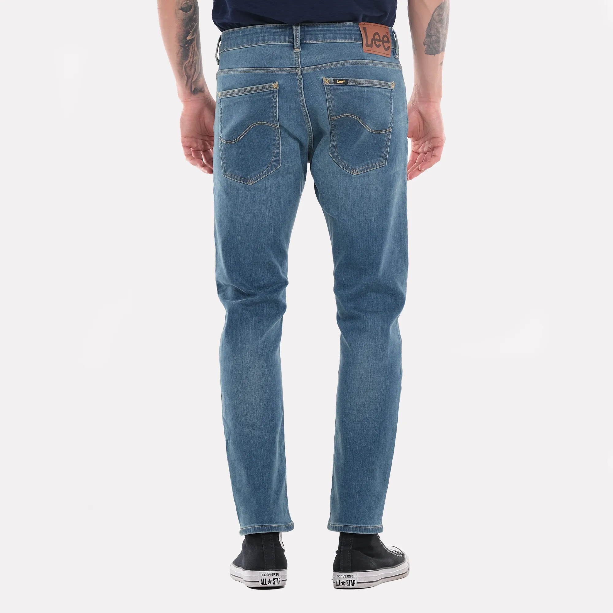 LEE MENS RAMONE DENIM PANTS 28" INSEAM IN WORN BLUE