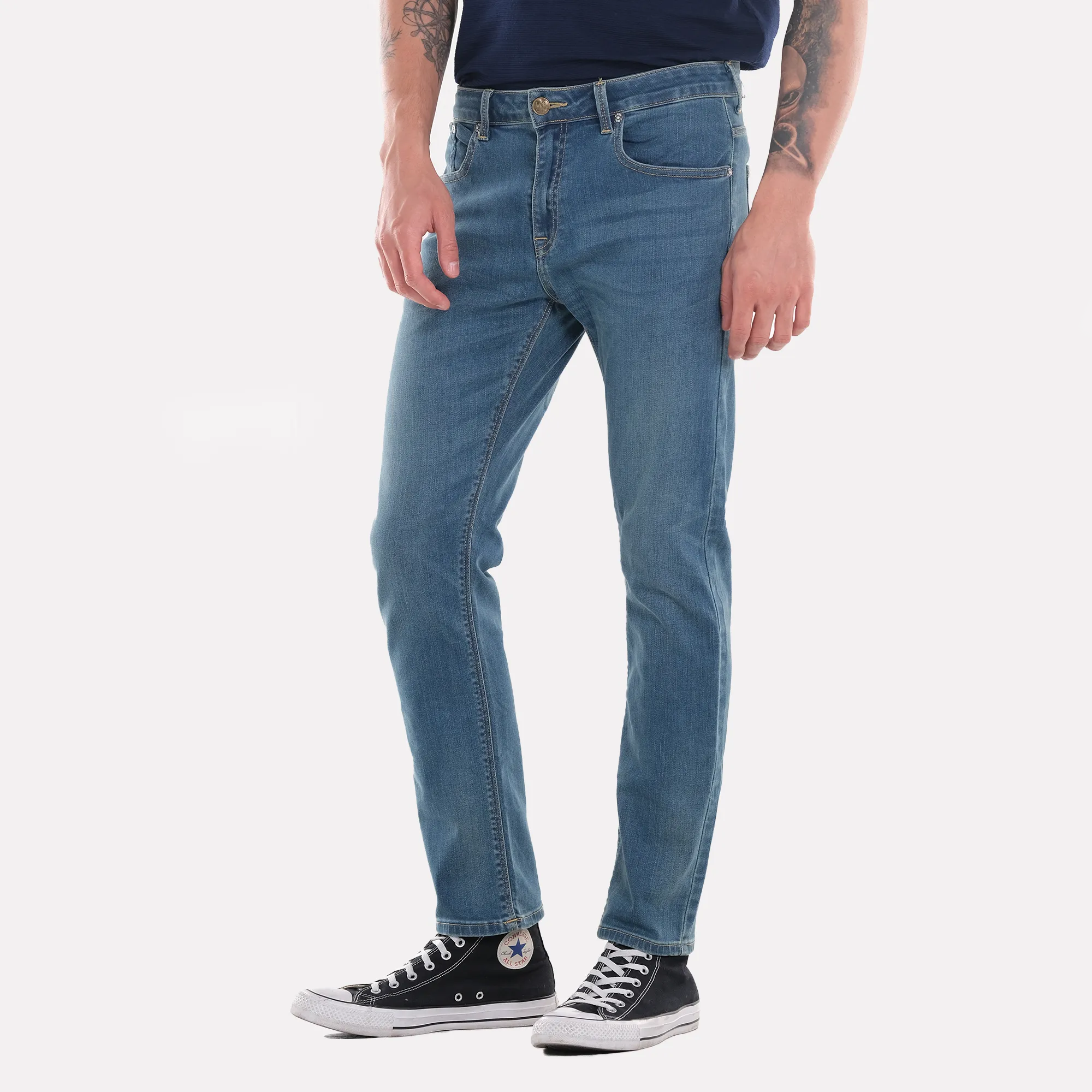 LEE MENS RAMONE DENIM PANTS 28" INSEAM IN WORN BLUE