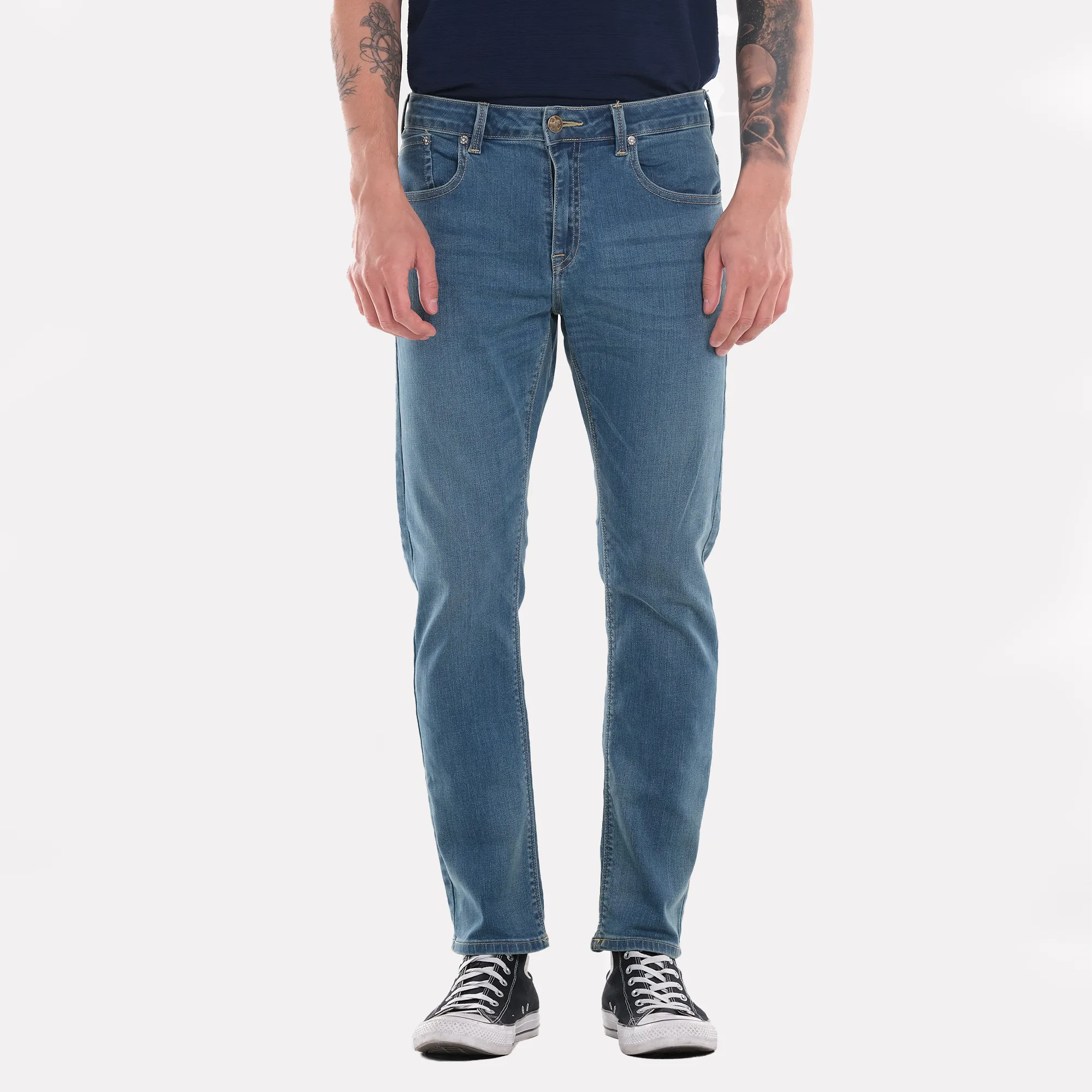 LEE MENS RAMONE DENIM PANTS 28" INSEAM IN WORN BLUE