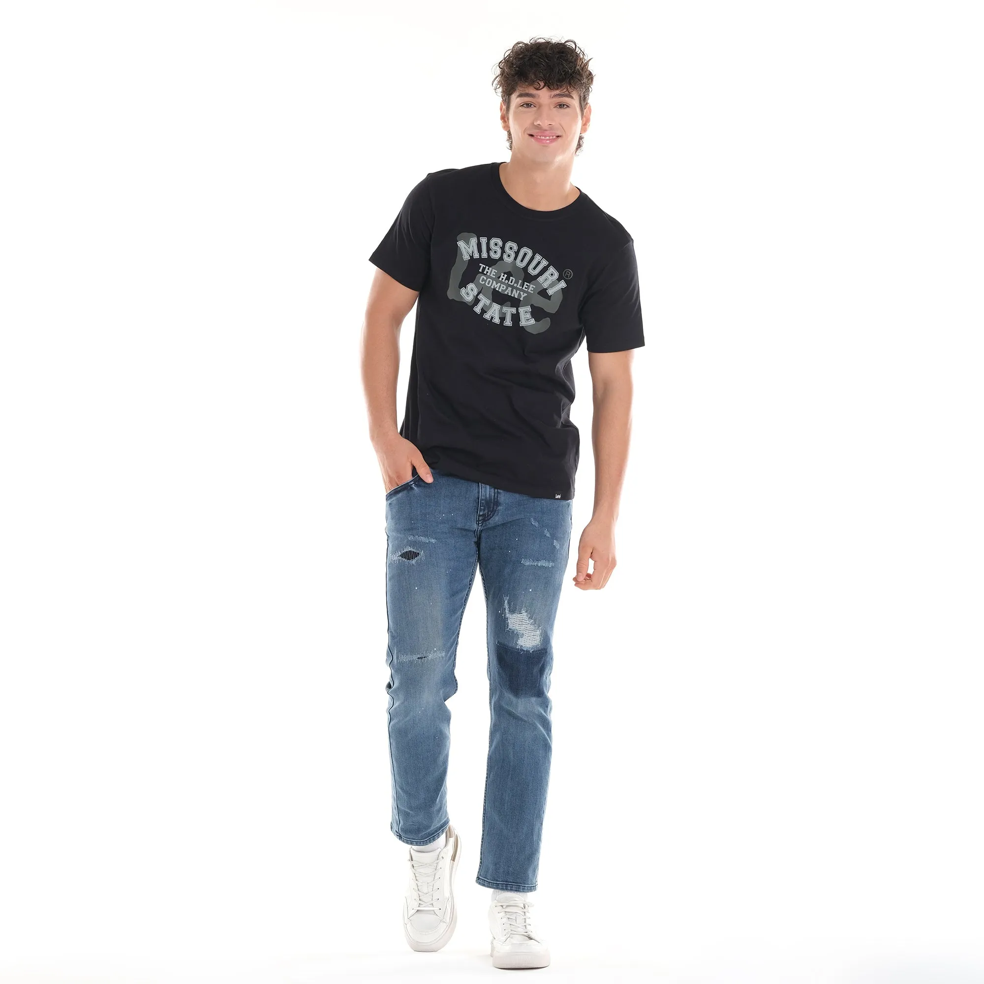 LEE MENS RAMONE PATCH AND REPAIR DENIM JEANS