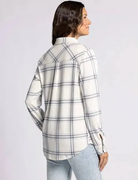 Lewis Shacket- Ivory Charcoal Plaid