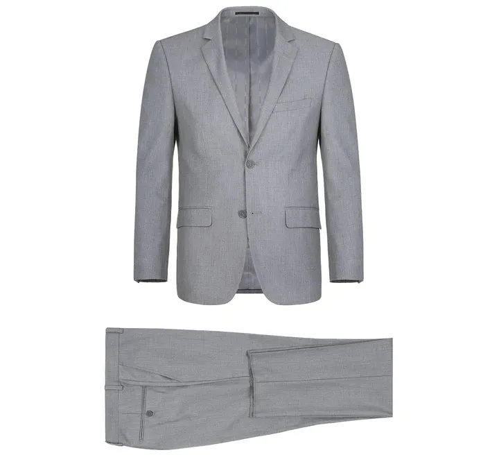 Light Grey Renoir men's 2 piece slim fit suit single breasted notch lapel