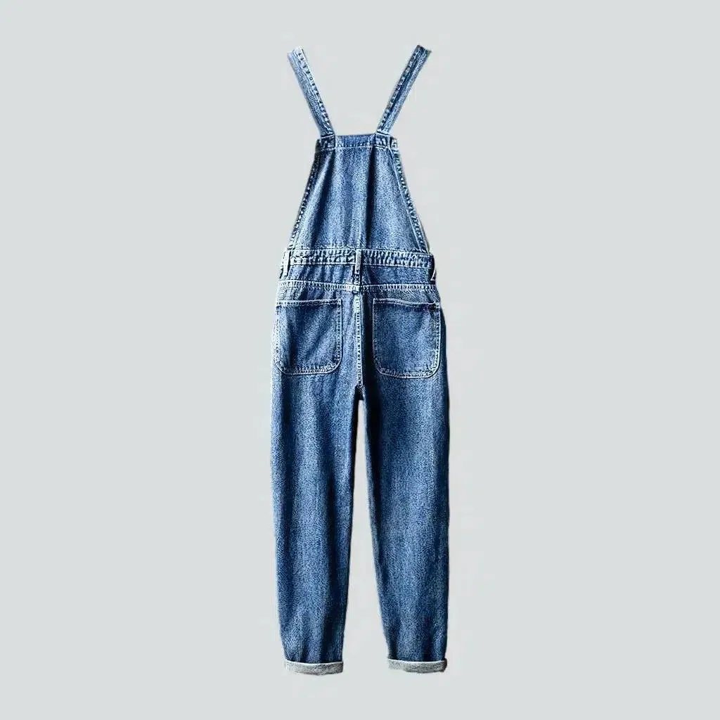 Light wash men's jean overall