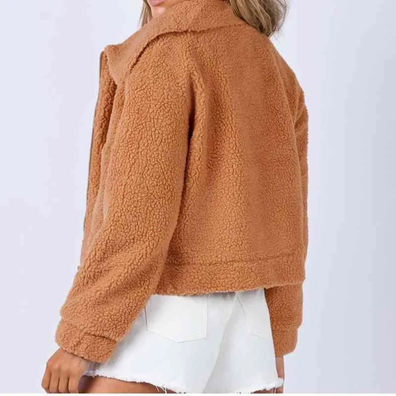 Long Sleeved Collared Neck Sherpa Jacket