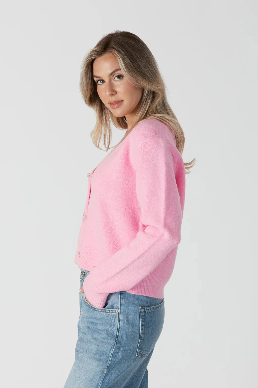 Lyla & Luxe Pink Kailiebow Sweater