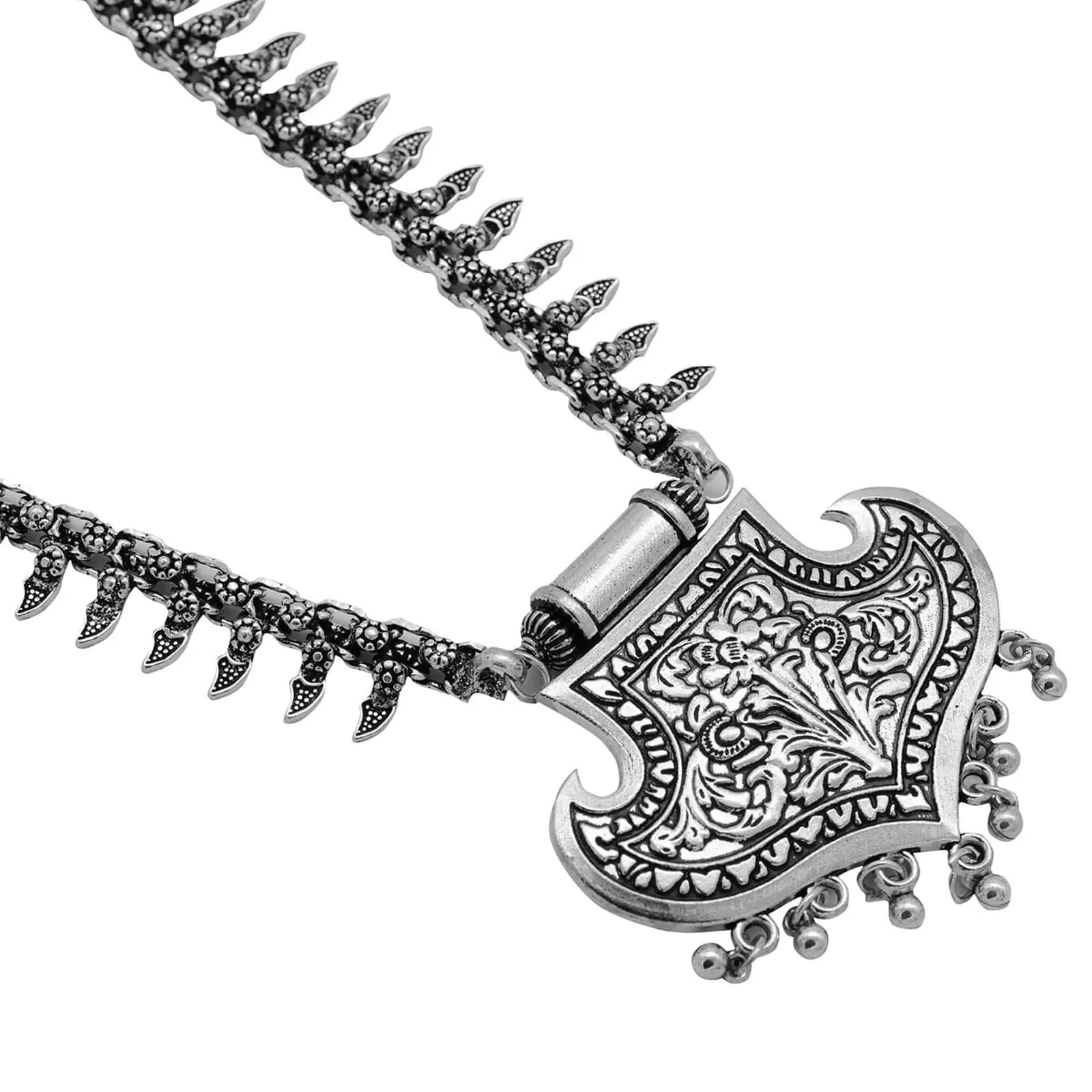 Mayra Silver Oxidized Long Necklace