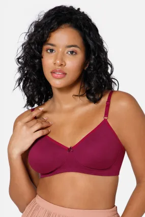 Medium Coverage Non-Wired Non-Padded Intimacy Saree Bra - Wine - INT29