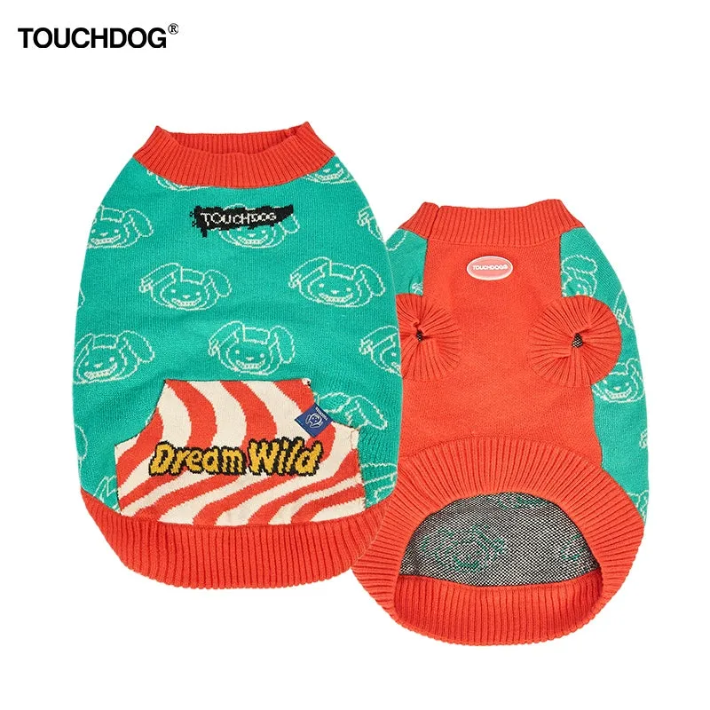 Medium Dog Winter Sweater Vest - Touchdog Cozy & Warm Pet Vest, Cold Weather Dog Coat