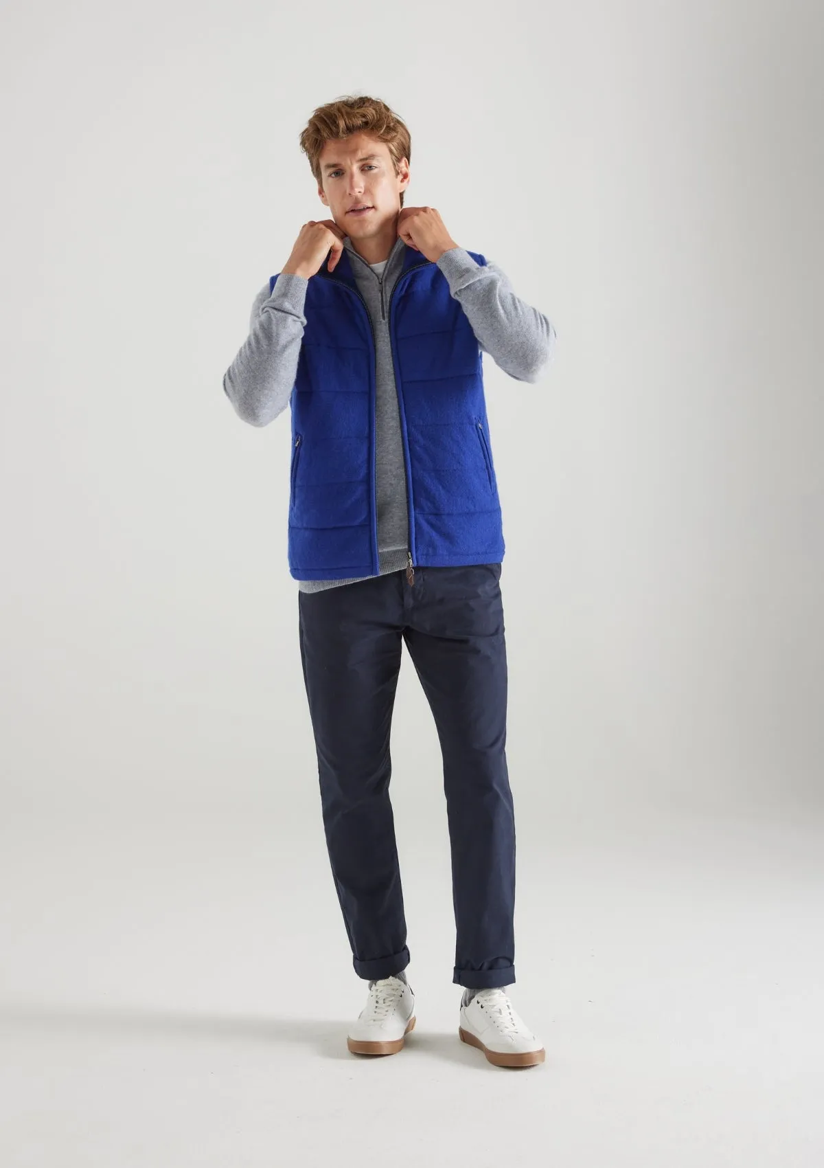 Mens Cashmere Gilet in Ultramarine Blue