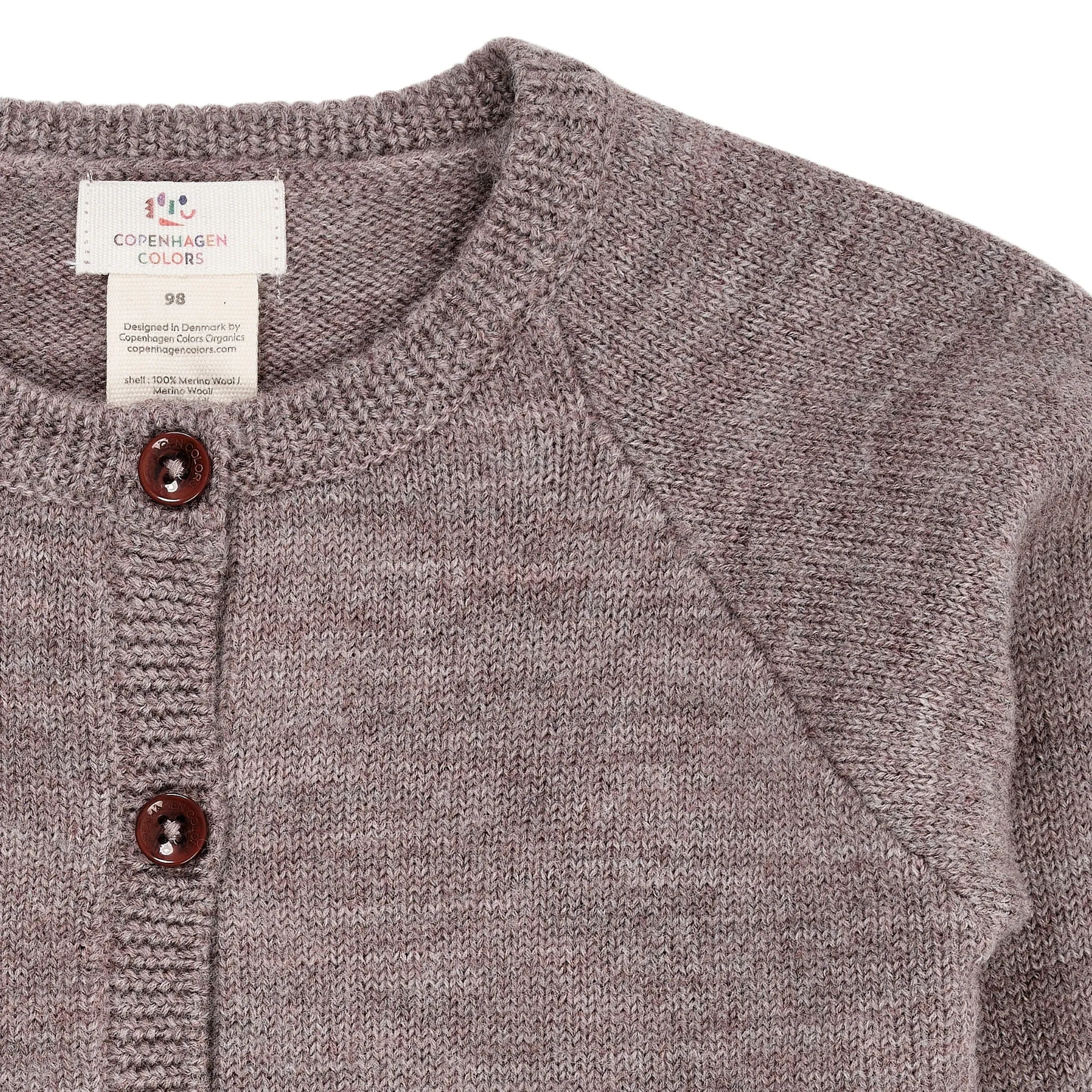 MERINO KNITTED CARDIGAN - NATURAL MELANGE