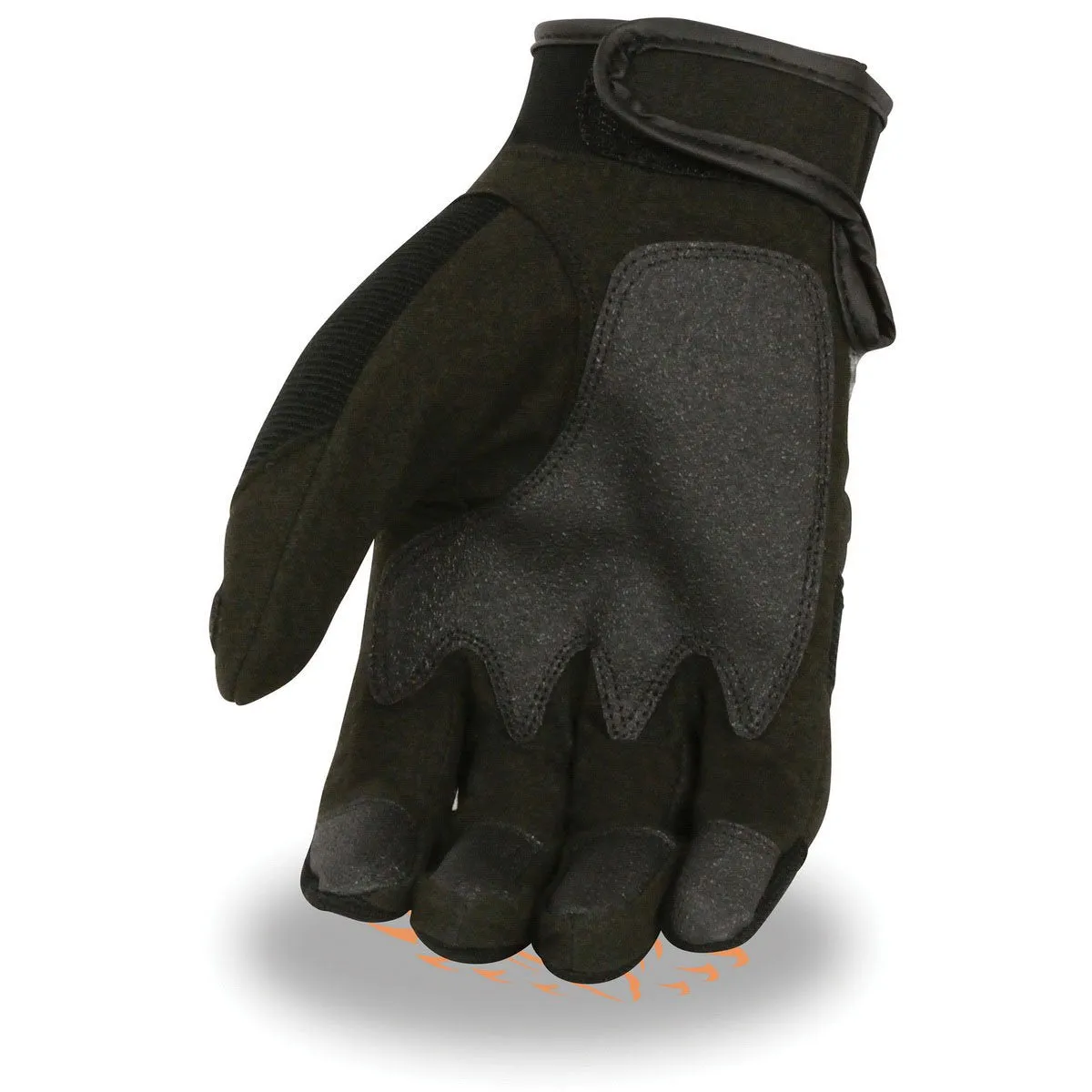 Milwaukee Leather SH76101 Men's Black and Grey Textile Mesh Motorcycle Mechanics Hand Gloves W/ Amara Cloth Bottom