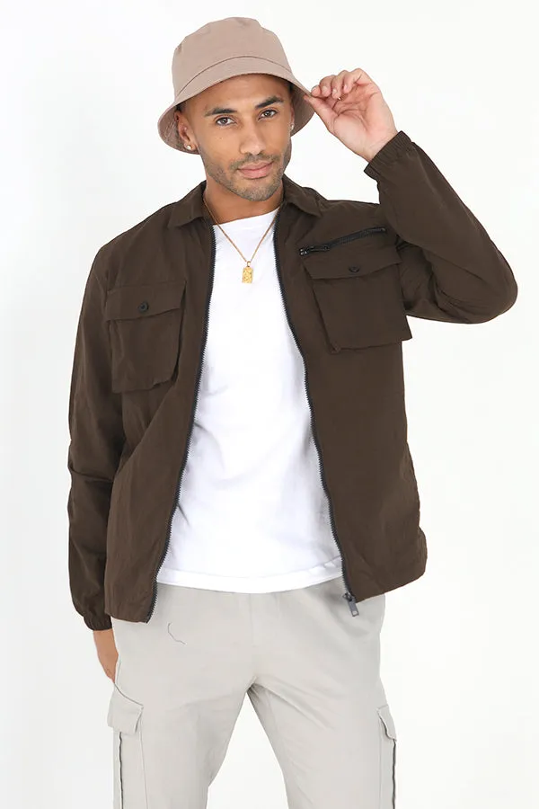 MOCHA LIGHTWEIGHT UTILITY STYLE SHACKET