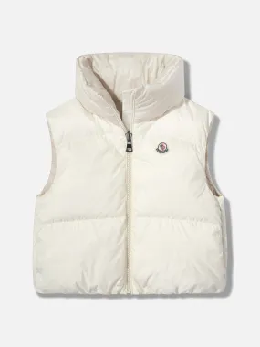 Moncler Enfant Girls Down Padded Blavet Gilet in Ivory