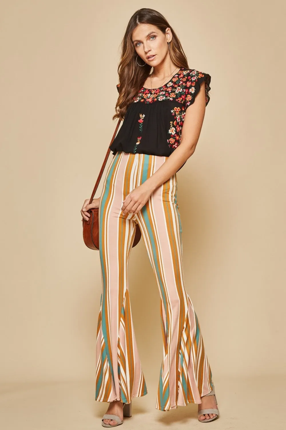 Multicolor Striped Bell Bottoms