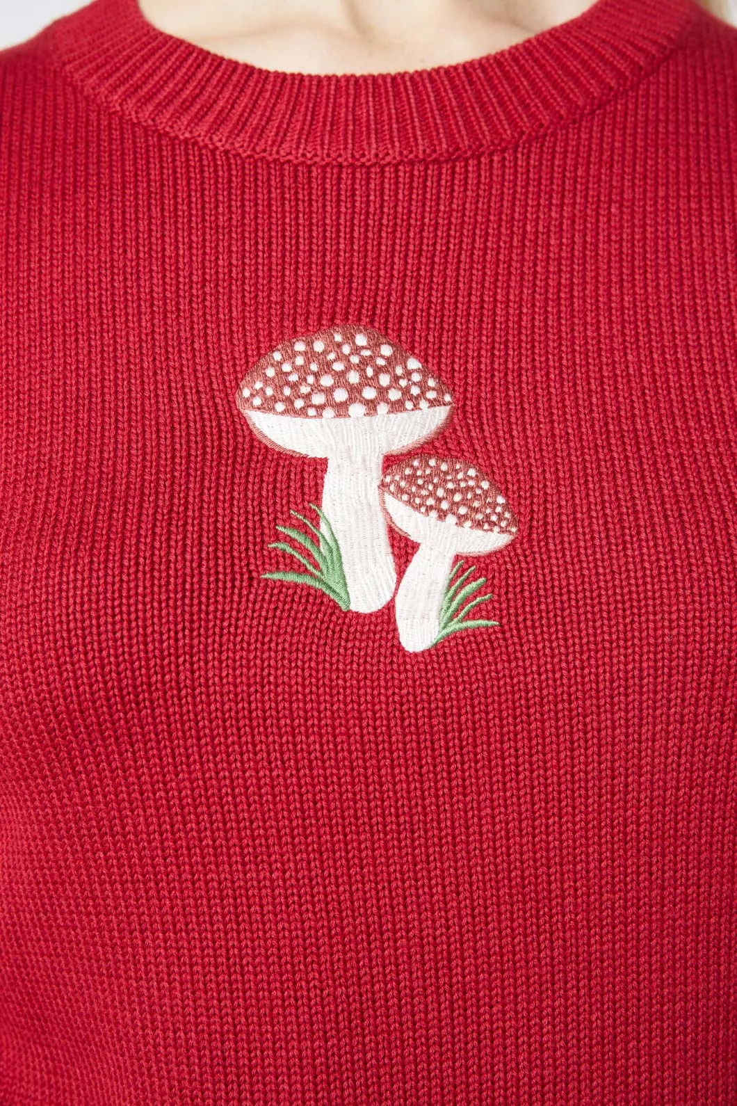 Mushroom Embroidered Sweater