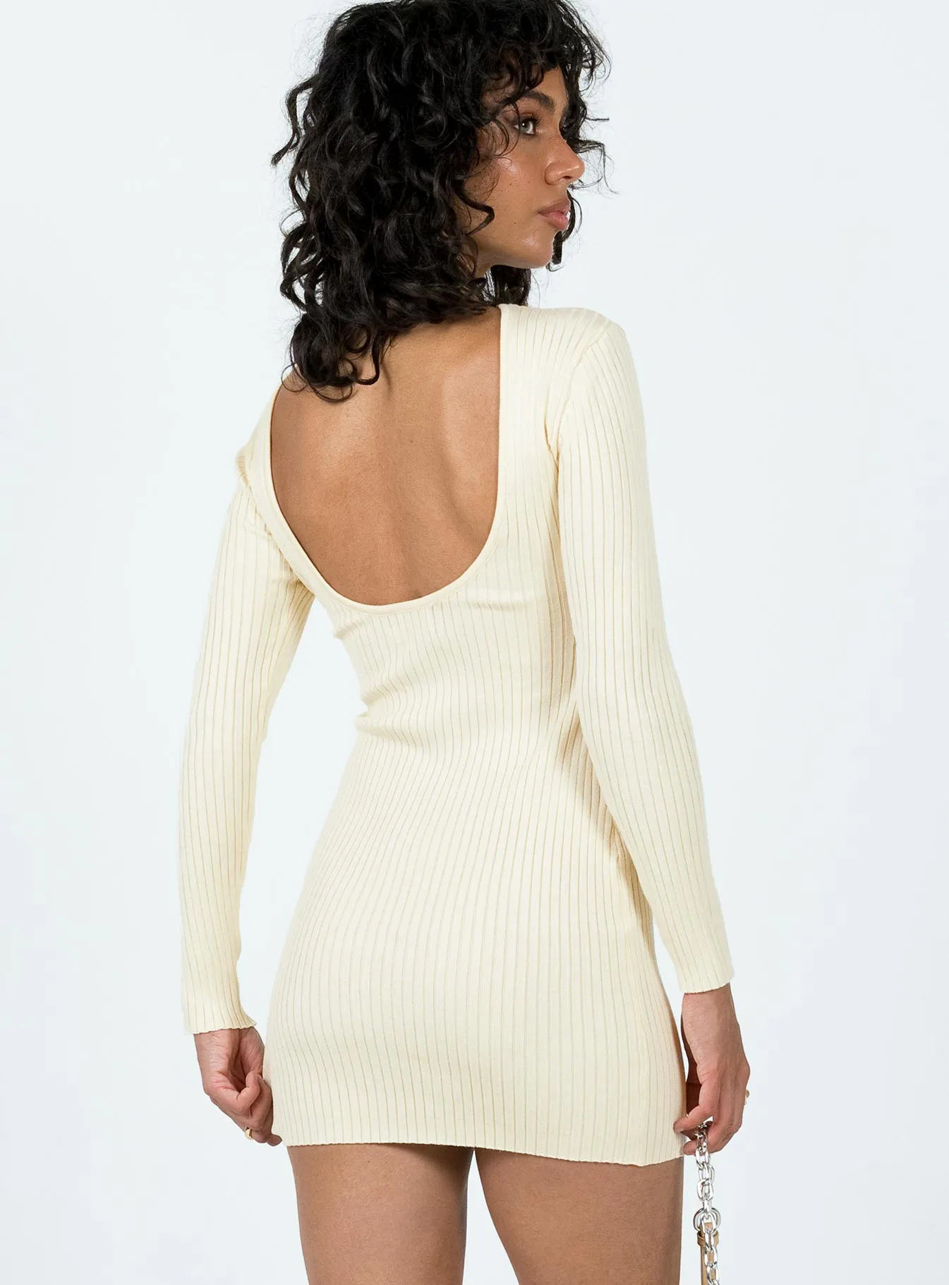 Nadine Long Sleeve Mini Dress Cream