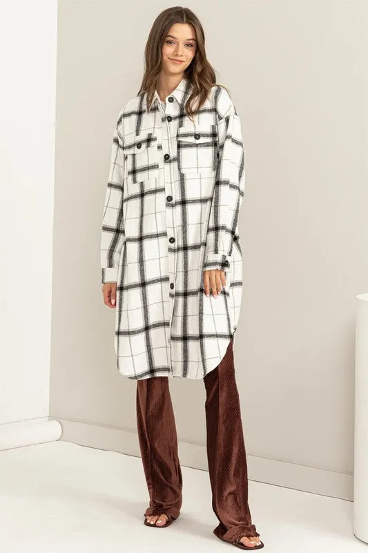 NEW!! The Fireside Plaid Longline Shacket