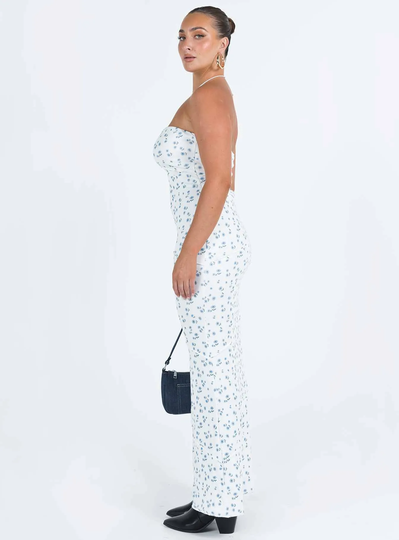 Oscar Maxi Dress Blue Floral