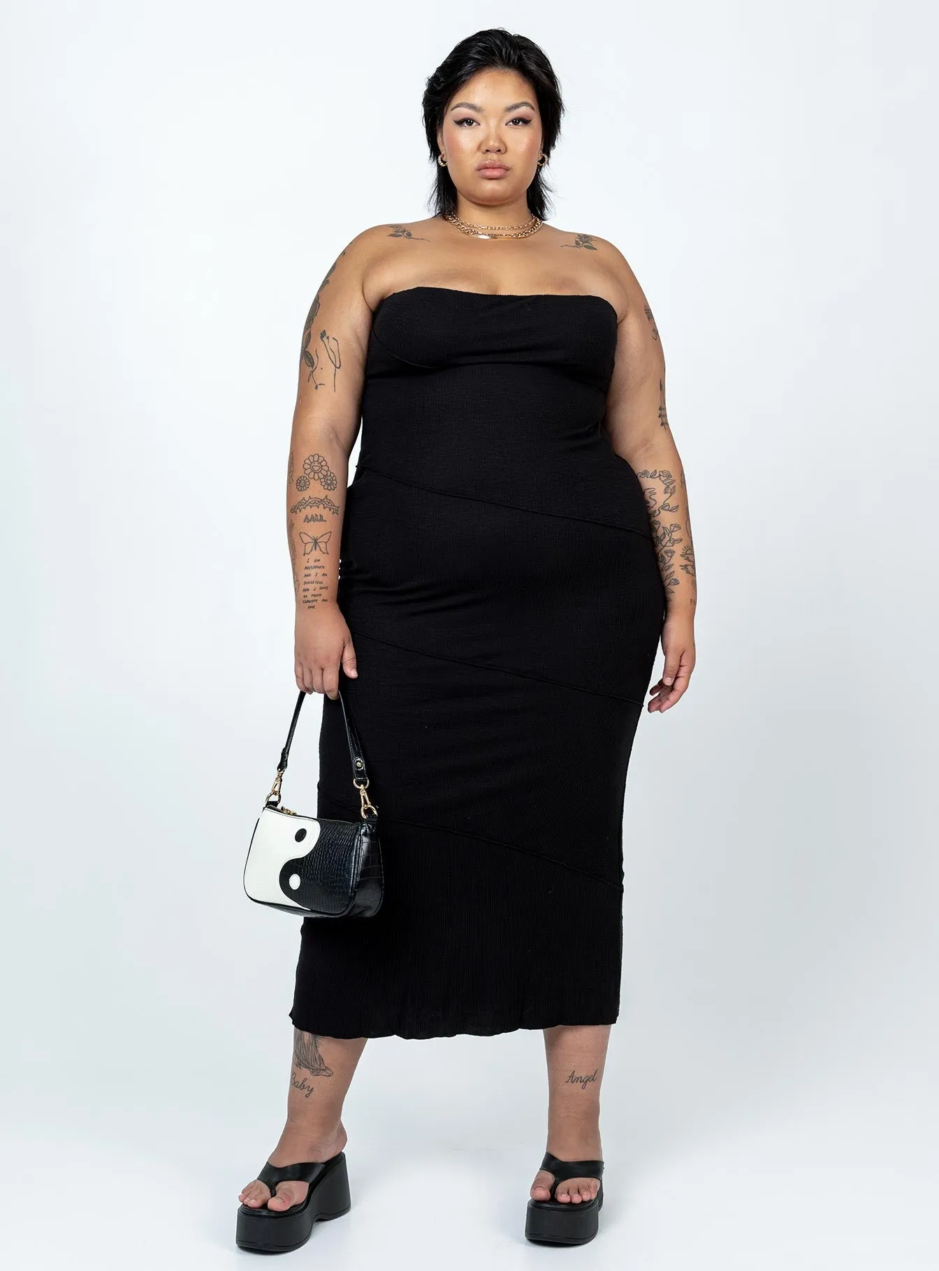 Oscar Midi Dress Black Curve