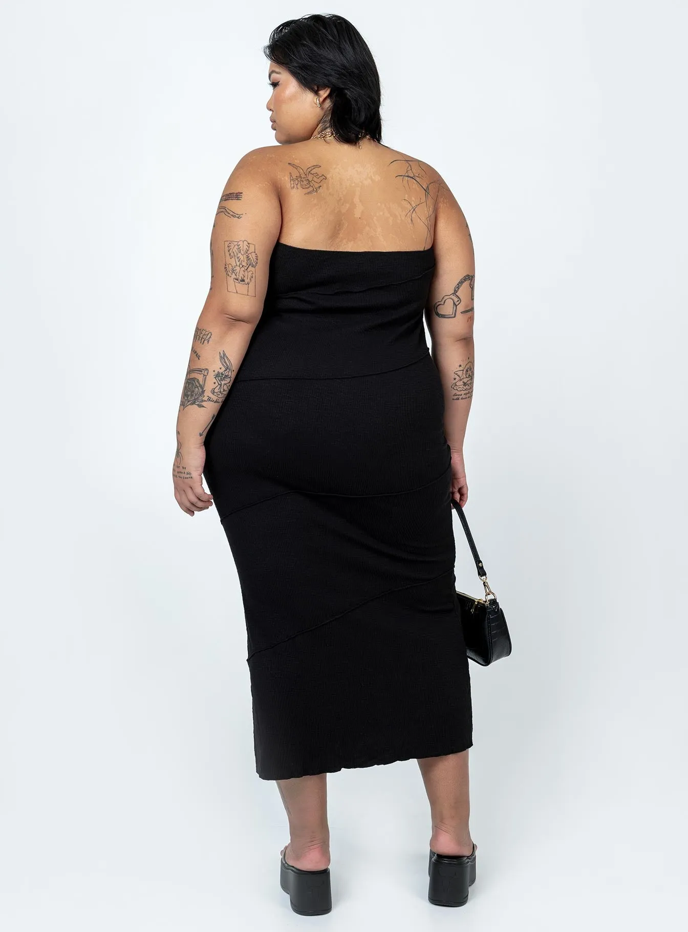 Oscar Midi Dress Black Curve