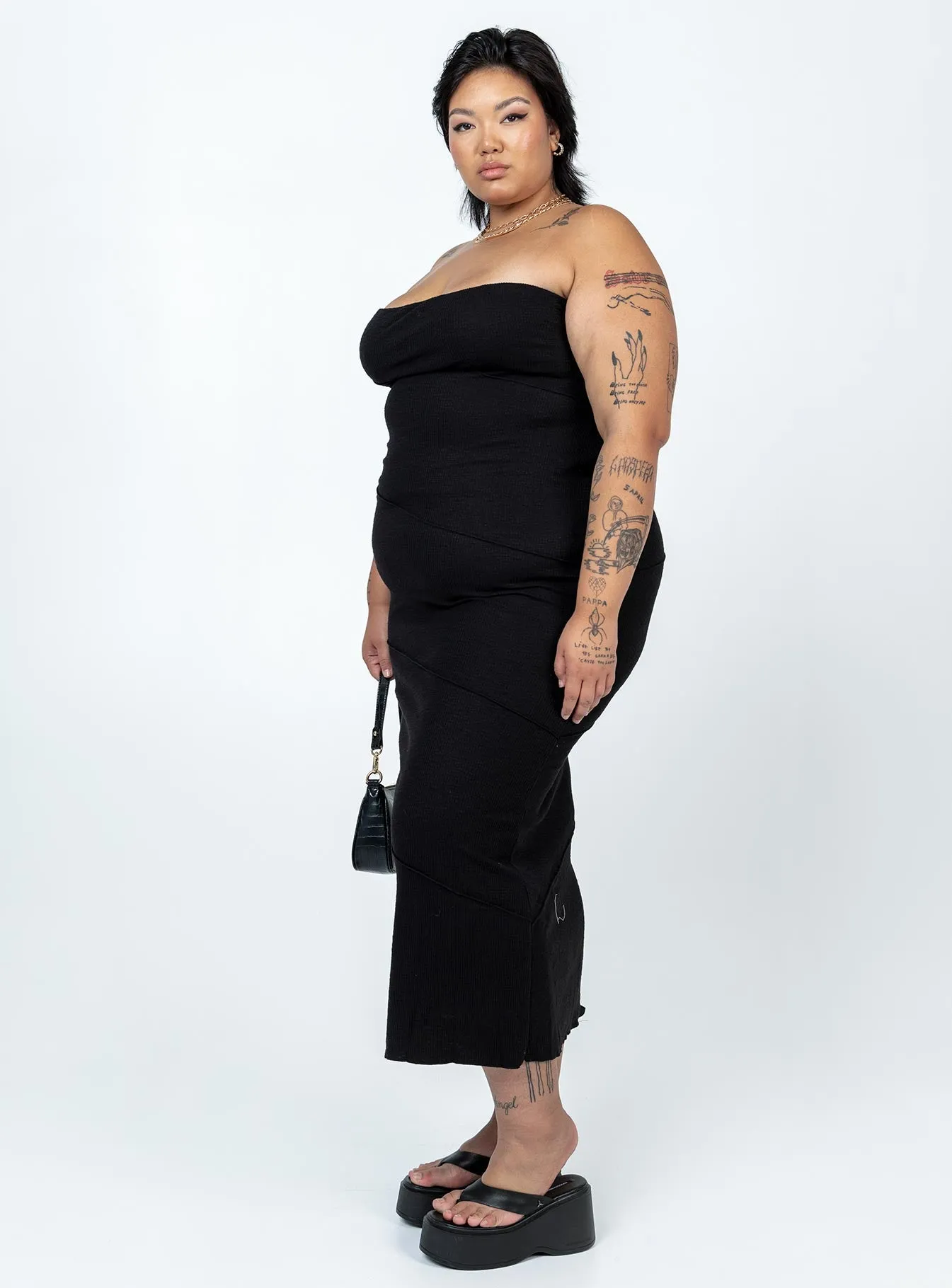 Oscar Midi Dress Black Curve