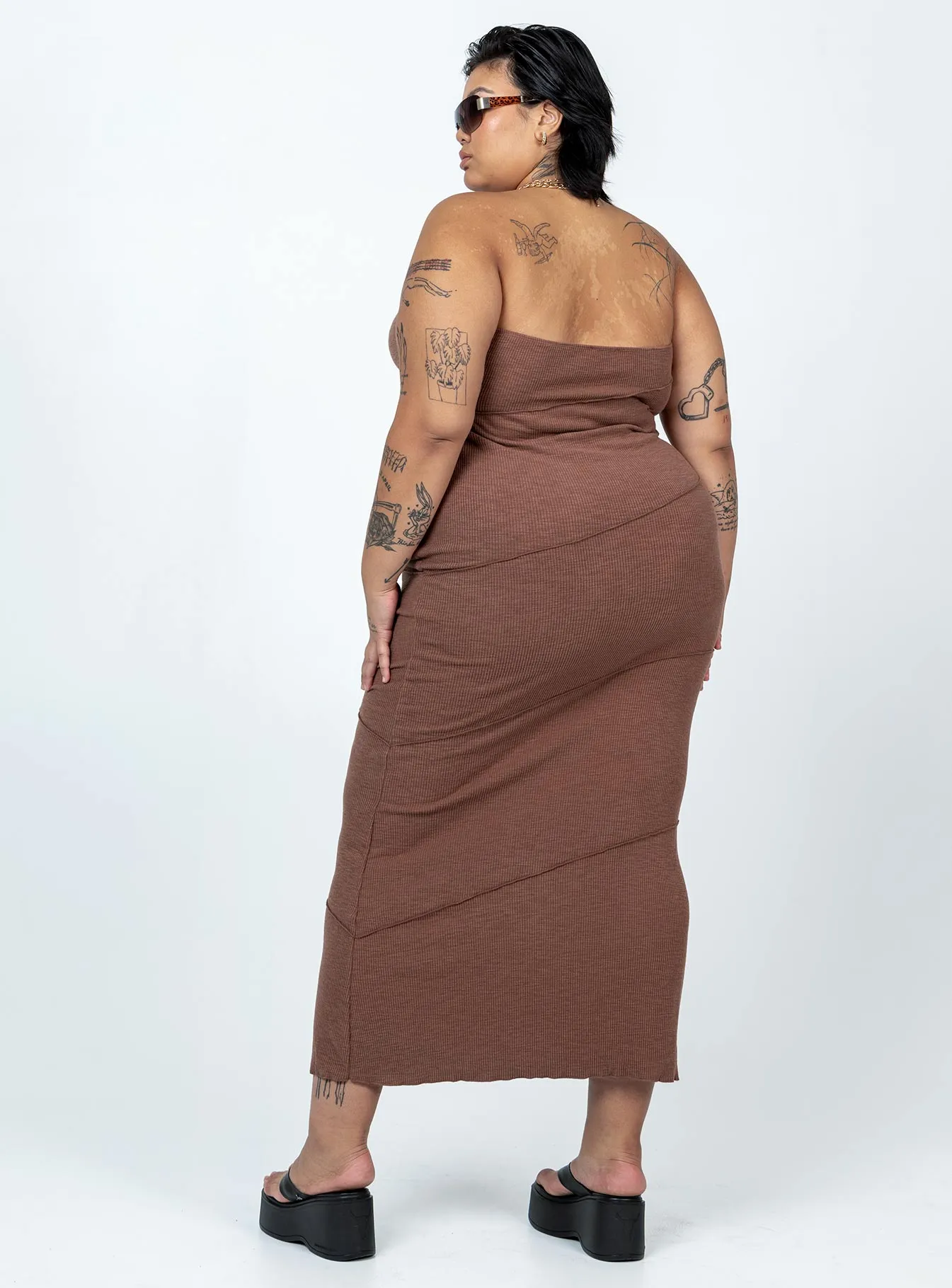 Oscar Midi Dress Brown Curve