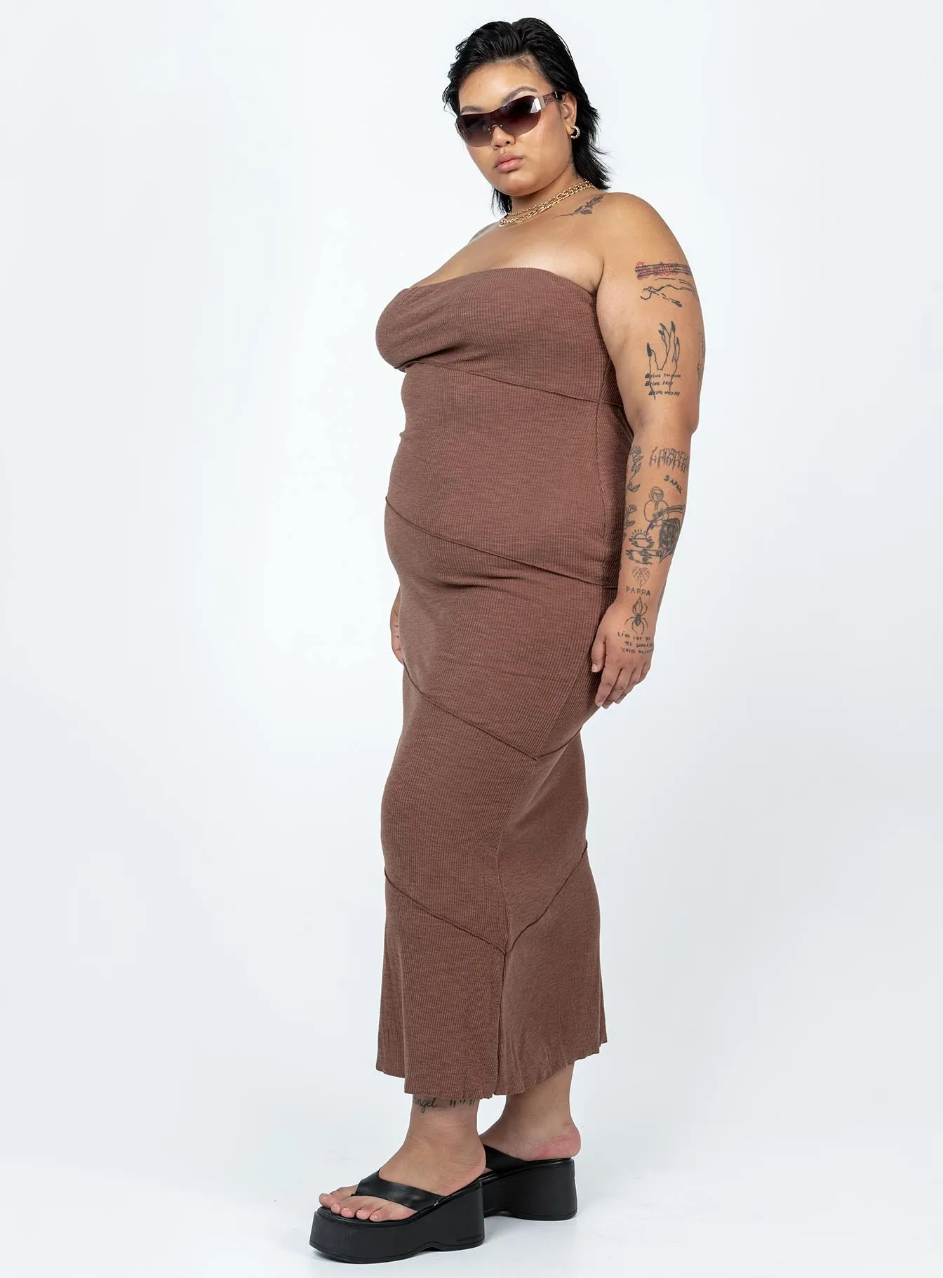 Oscar Midi Dress Brown Curve