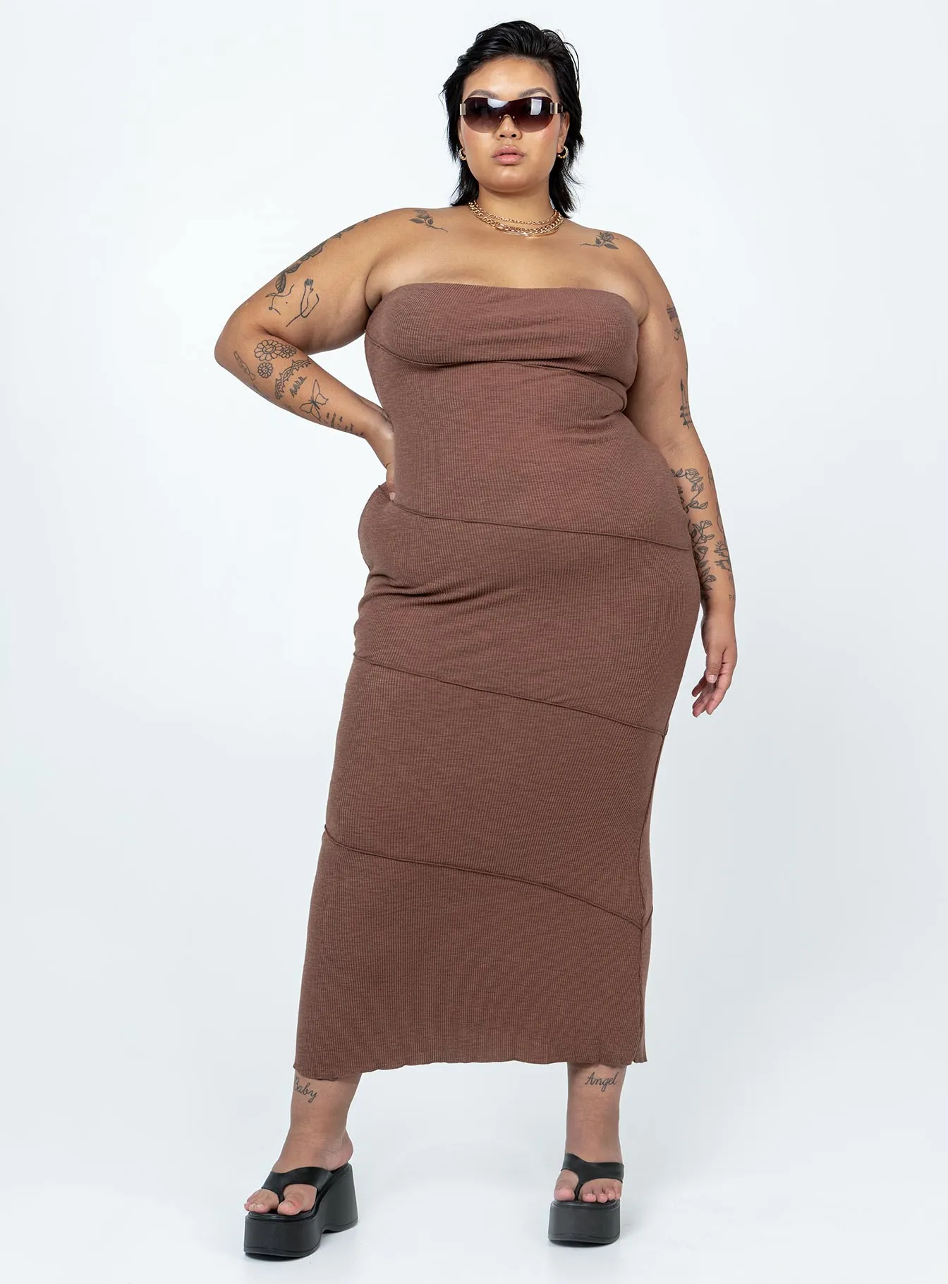 Oscar Midi Dress Brown Curve