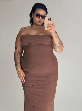 Oscar Midi Dress Brown Curve