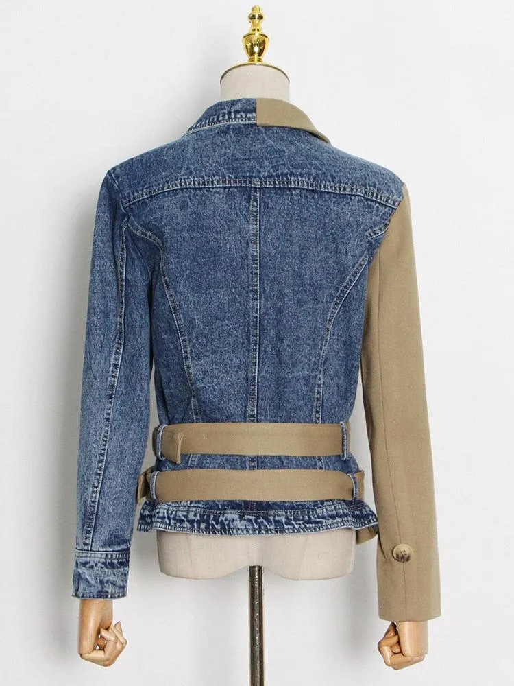 Patchwork Denim Blazer