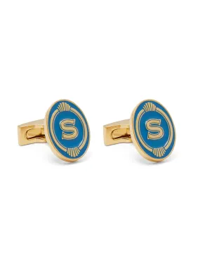 Peaky Blinders Cufflinks - Gold / Blue