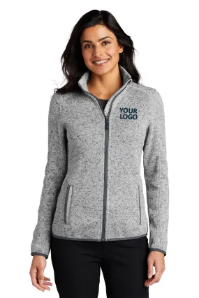 Port Authority Ladies Sweater Fleece Customized Jackets, Grey Heather