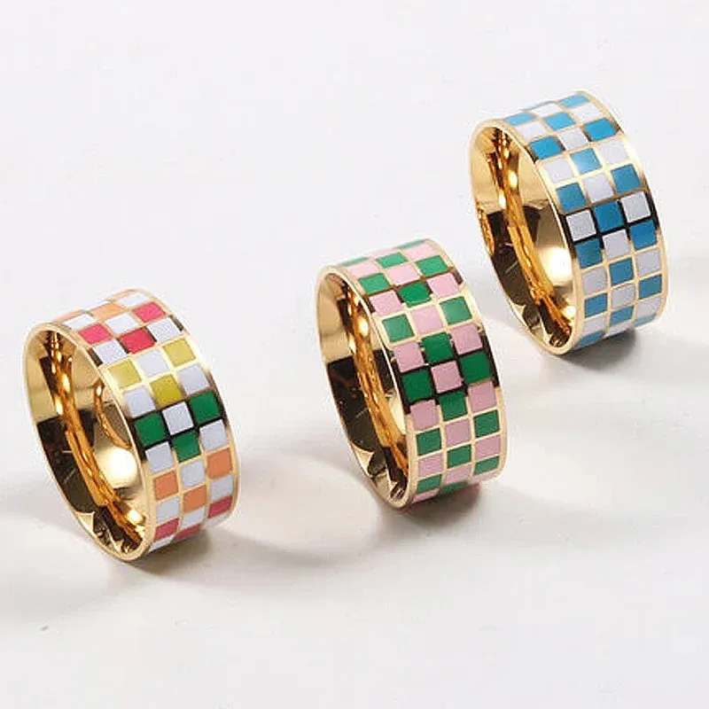 Pre Order:  Waterproof Checkerboard Chunky Ring