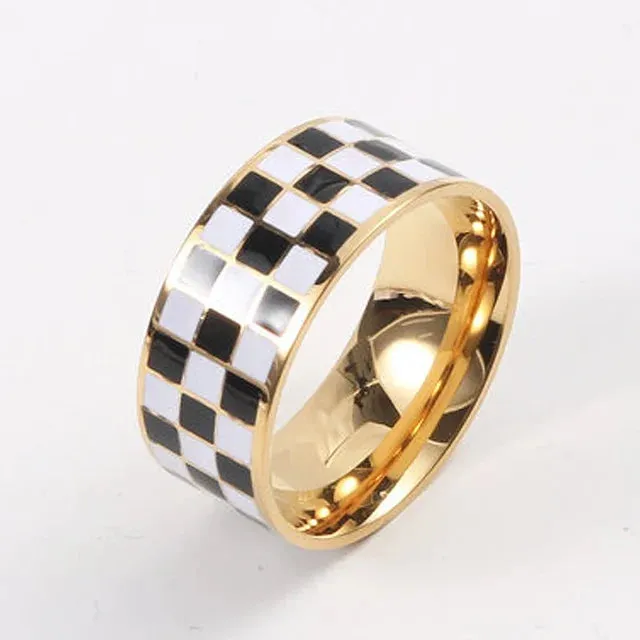 Pre Order:  Waterproof Checkerboard Chunky Ring