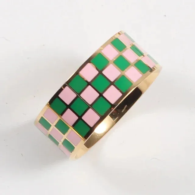 Pre Order:  Waterproof Checkerboard Chunky Ring