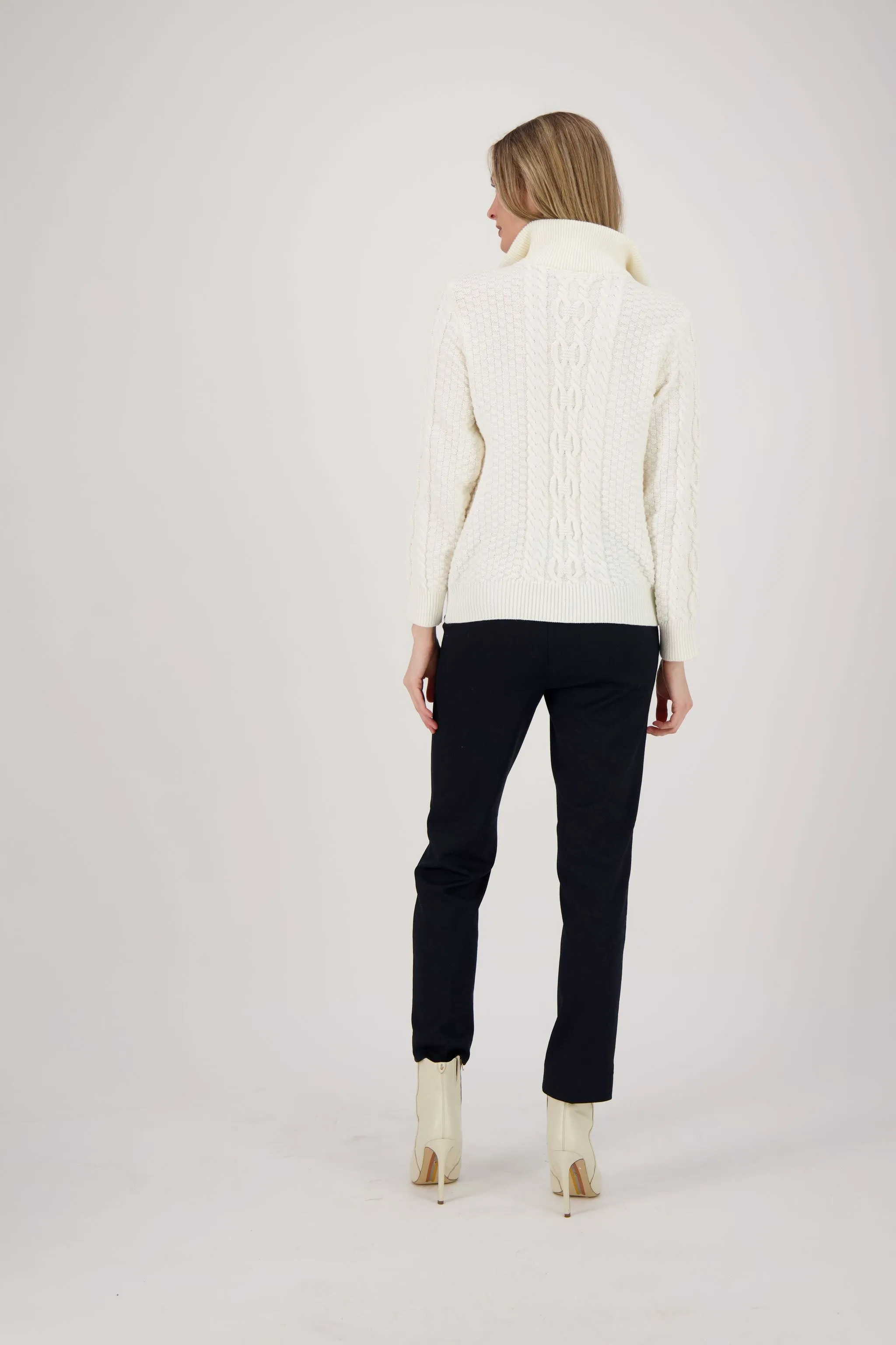 Quarter Zip Cable Knit Sweater