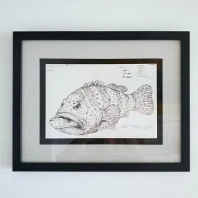 "Grumpy Grouper" Original Pen/Ink by Steve Diossy