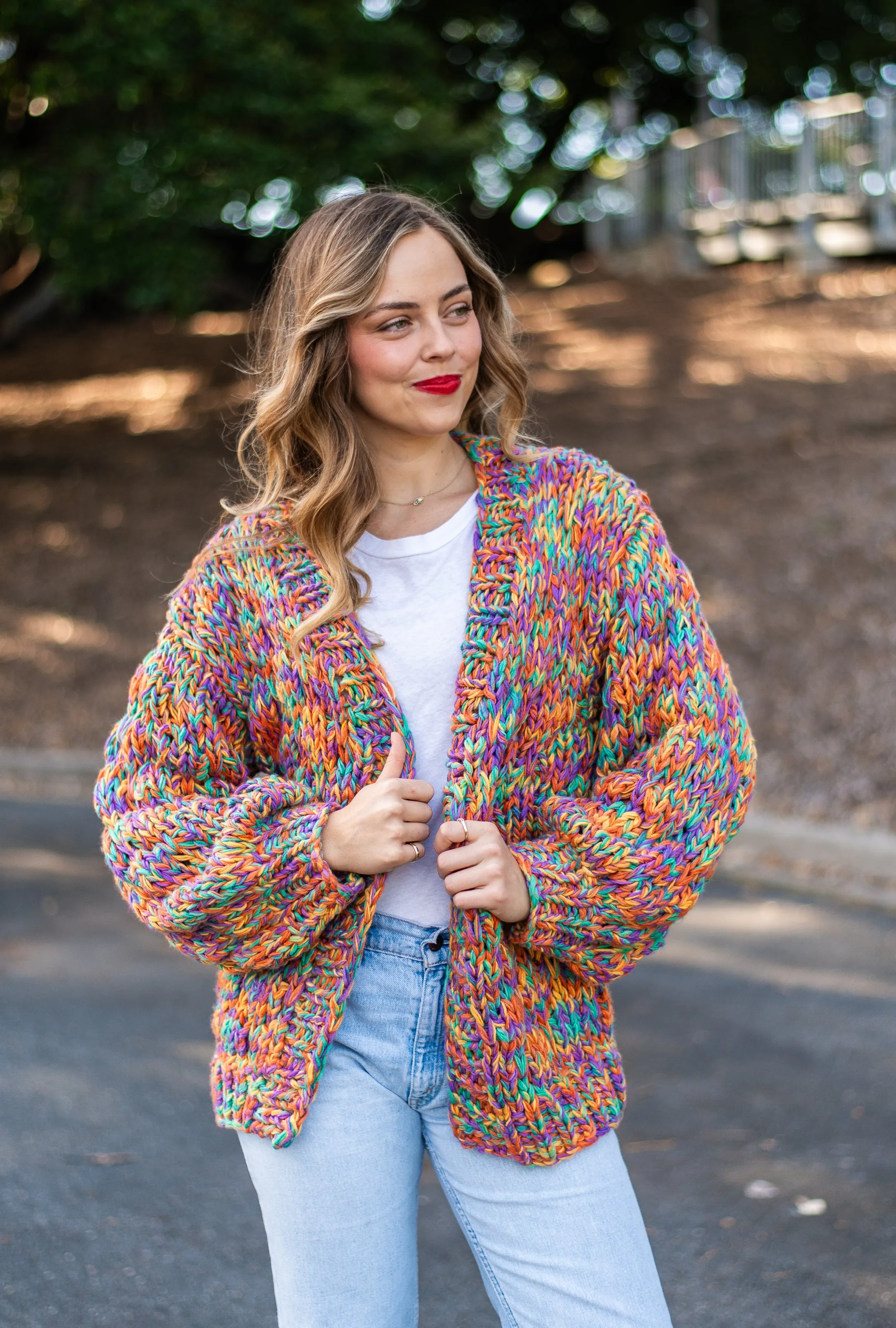 Rainbow Handmade Long Cardi | Rainbow